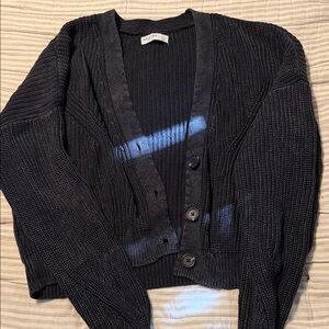 Black Knit Cardigan Sweater